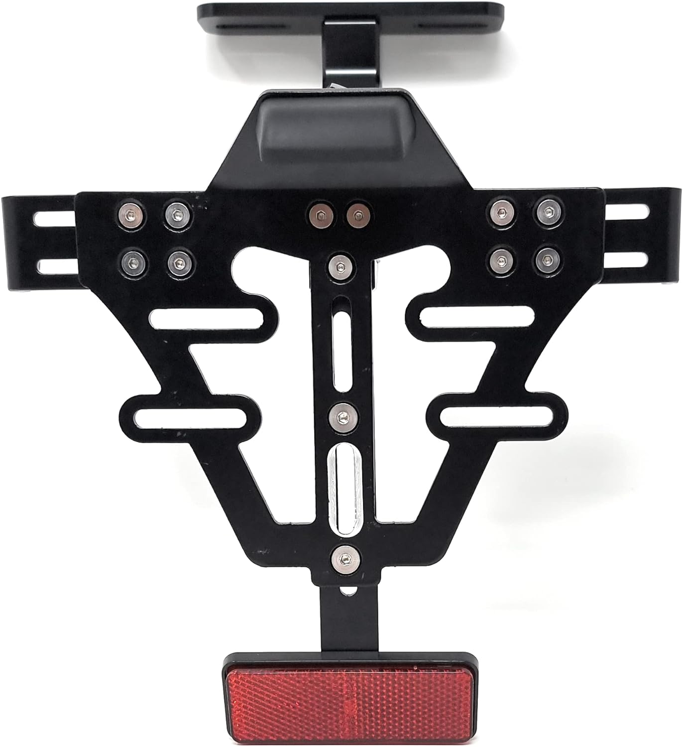 Universal Motorrad Kennzeichenhalter mit Beleuchtung Kennzeichenhalterung mit Reflektoren und Kennzeichenbeleuchtung E-geprüft Nummernschildhalter