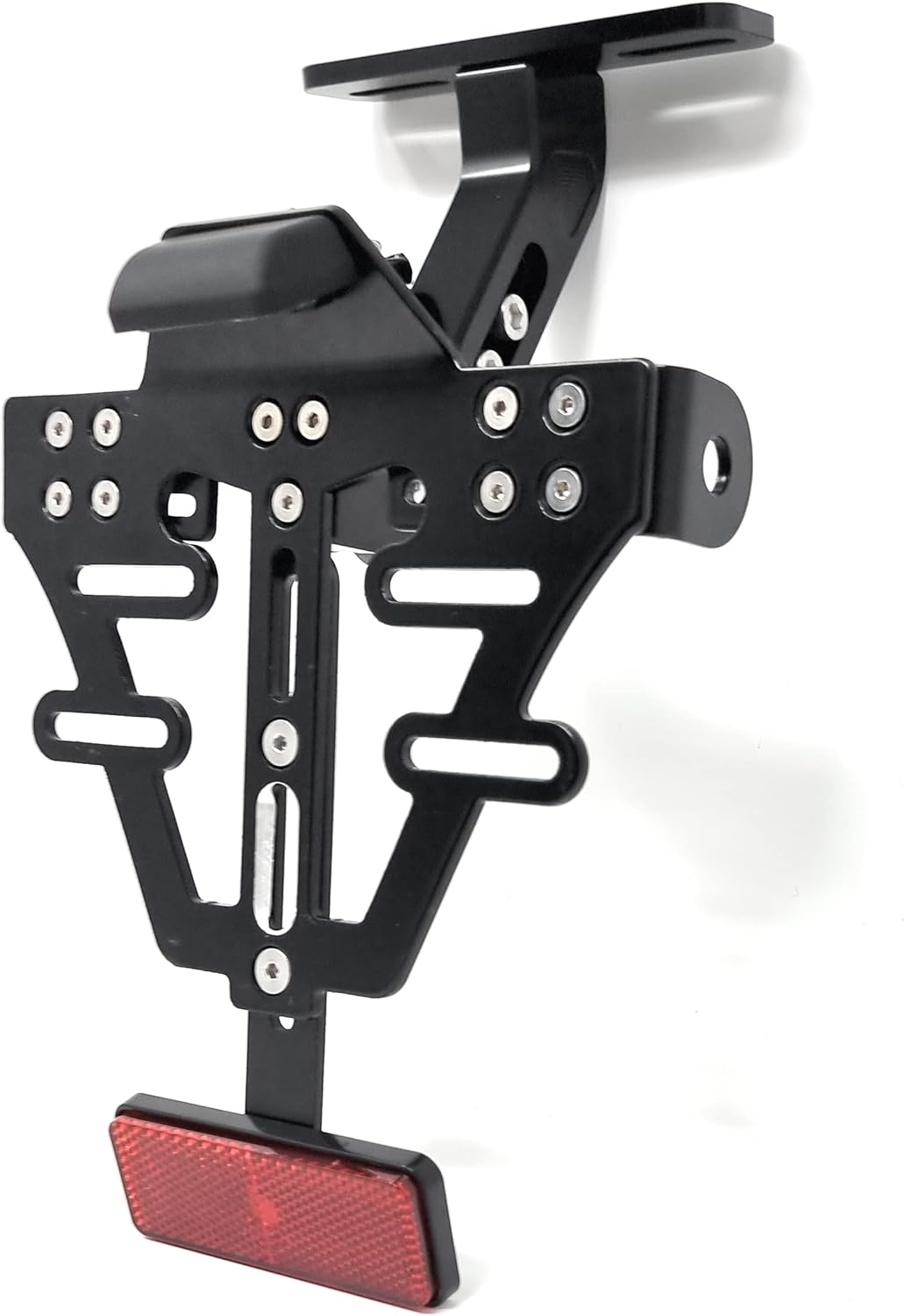 Universal Motorrad Kennzeichenhalter mit Beleuchtung Kennzeichenhalterung mit Reflektoren und Kennzeichenbeleuchtung E-geprüft Nummernschildhalter