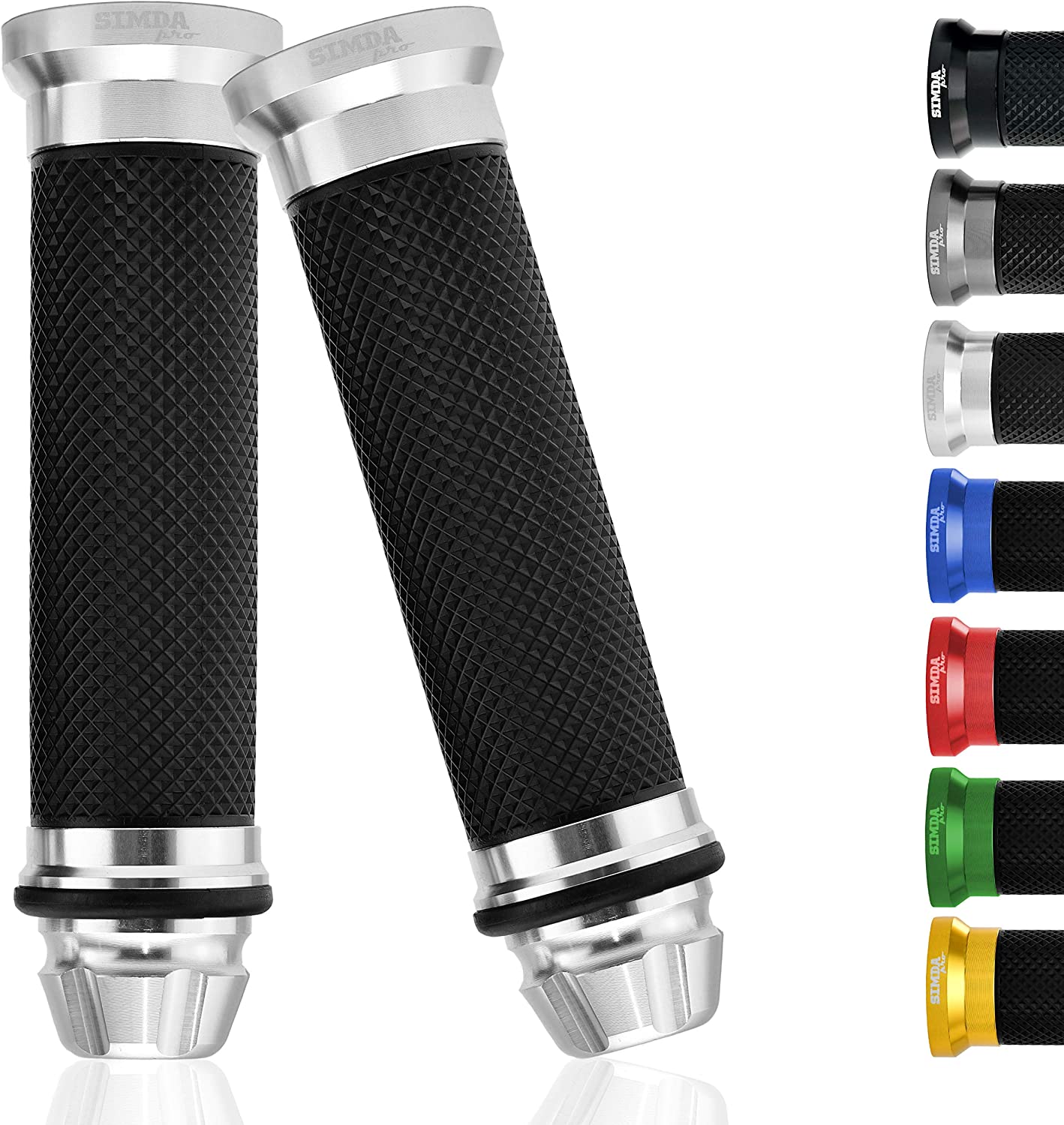Motorrad Roller Lenkergriffe Griff Aluminium Griffgummis 22/24mm