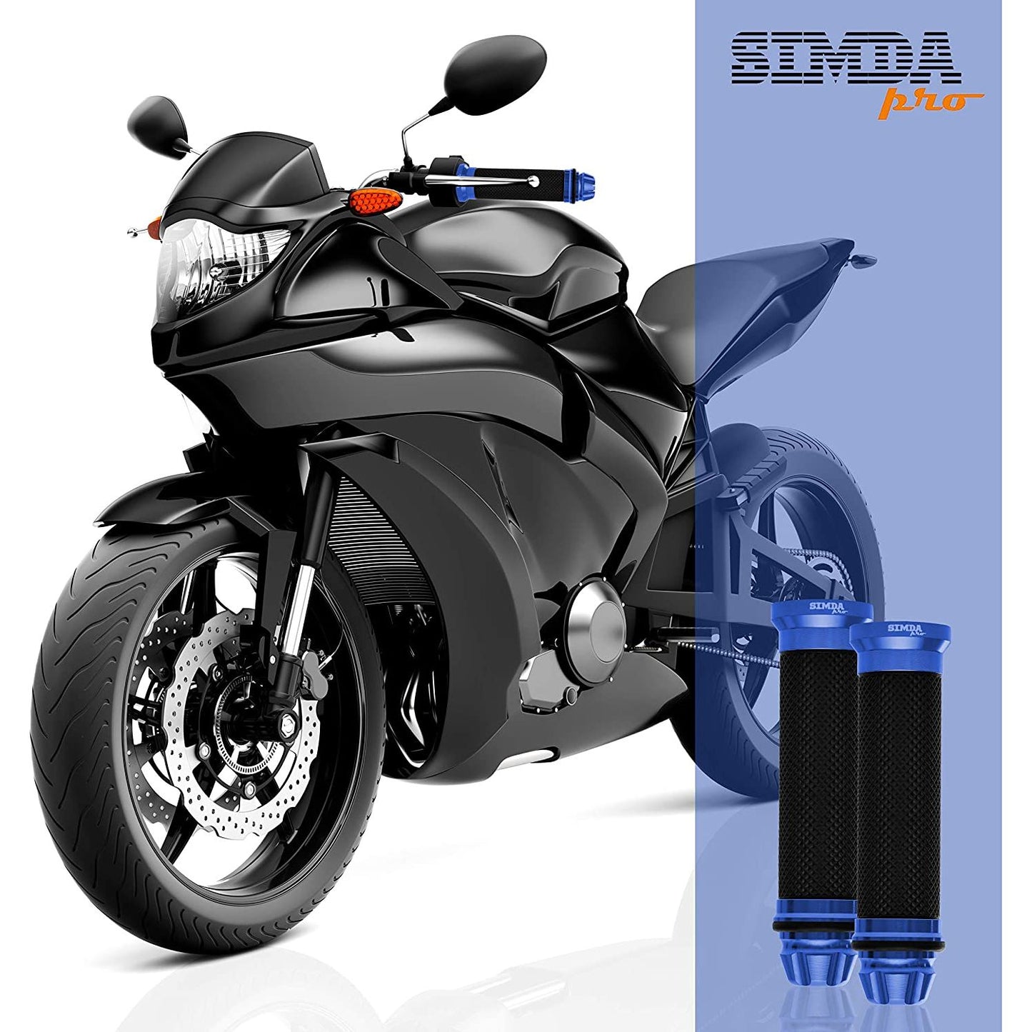 Motorrad Roller Lenkergriffe Griff Aluminium Griffgummis 22/24mm