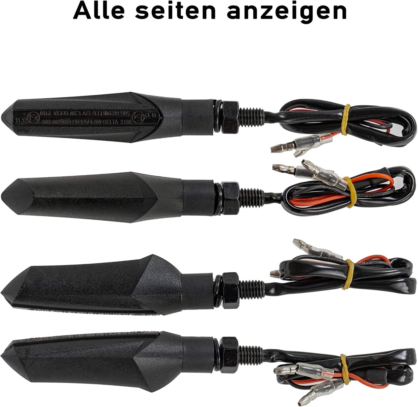 4 Stück E-Mark Motorrad LED Blinker mit Lauflicht Laufeffekt Quad ATV Roller Miniblinker