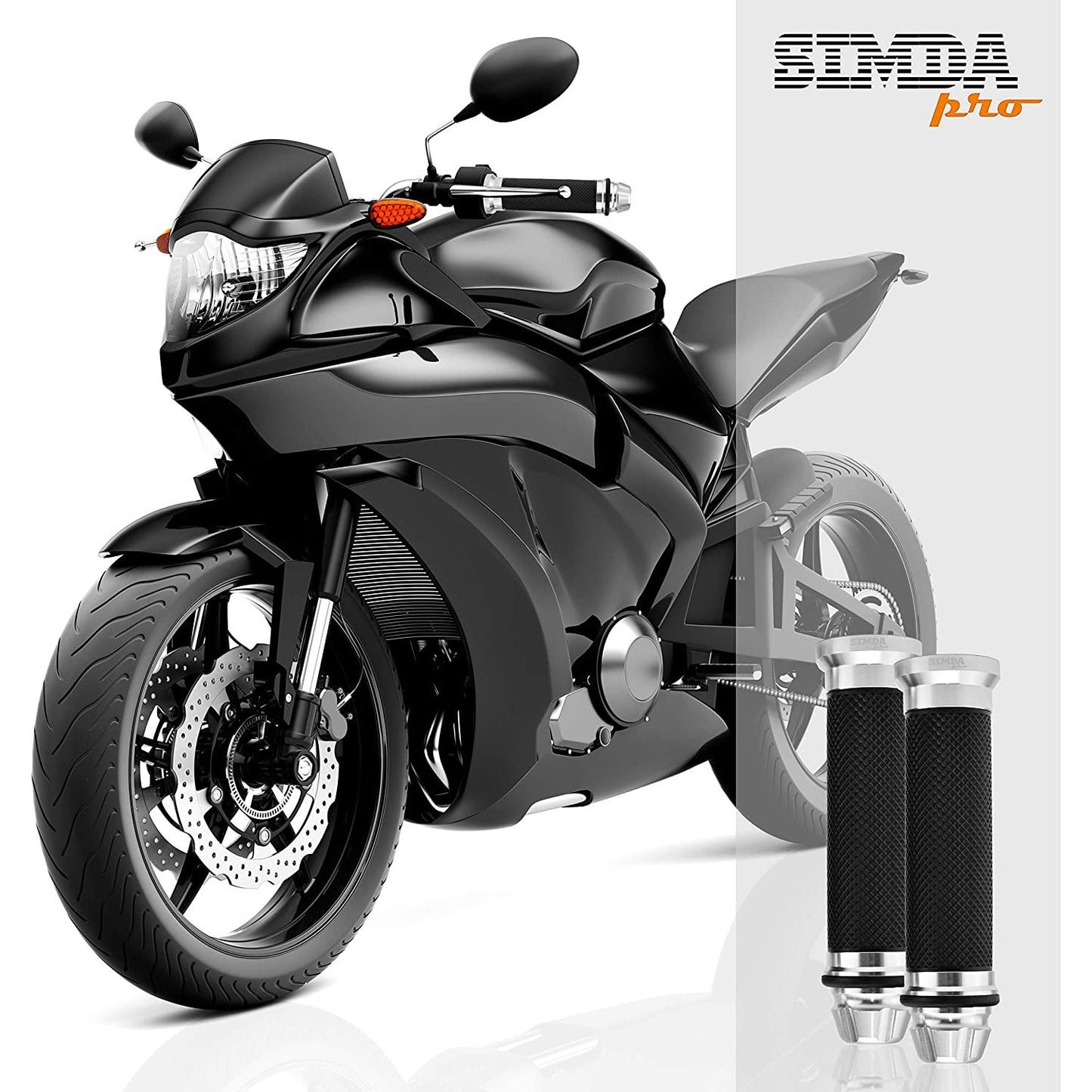 Motorrad Roller Lenkergriffe Griff Aluminium Griffgummis 22/24mm