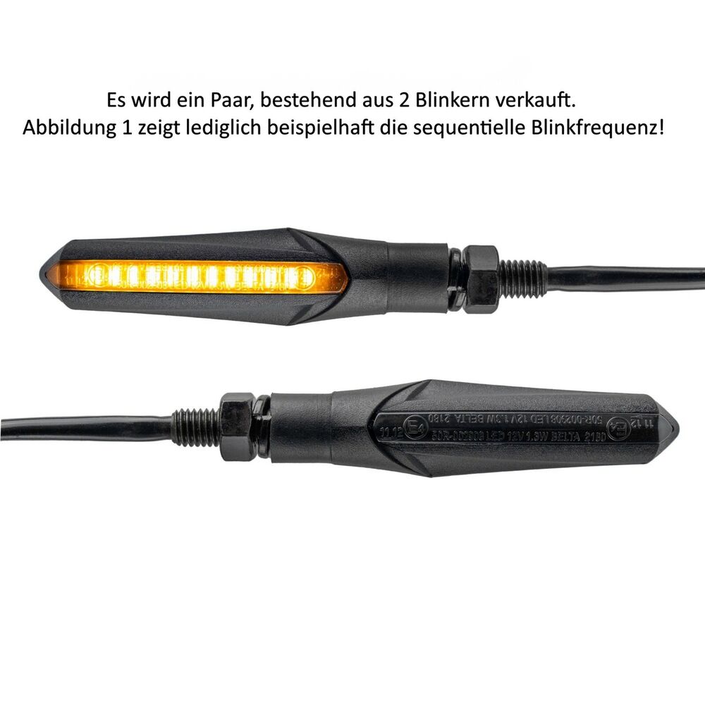 2 Stück E-Mark Motorrad LED Blinker mit Lauflicht Laufeffekt Quad ATV Roller Miniblinker