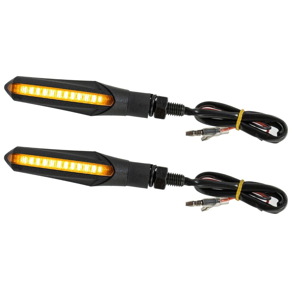 2 Stück E-Mark Motorrad LED Blinker mit Lauflicht Laufeffekt Quad ATV Roller Miniblinker