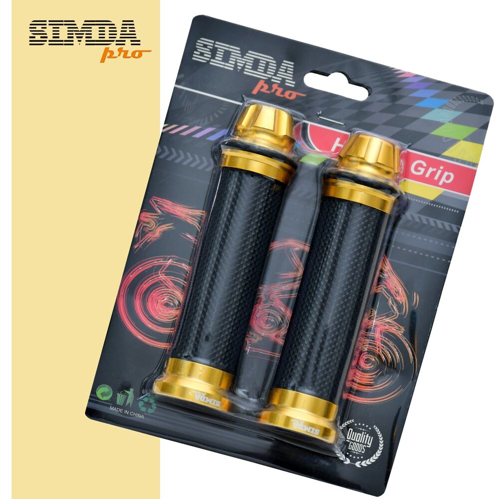 Motorrad Roller Lenkergriffe Griff Aluminium Griffgummis 22/24mm Gold EAN 4262397090309