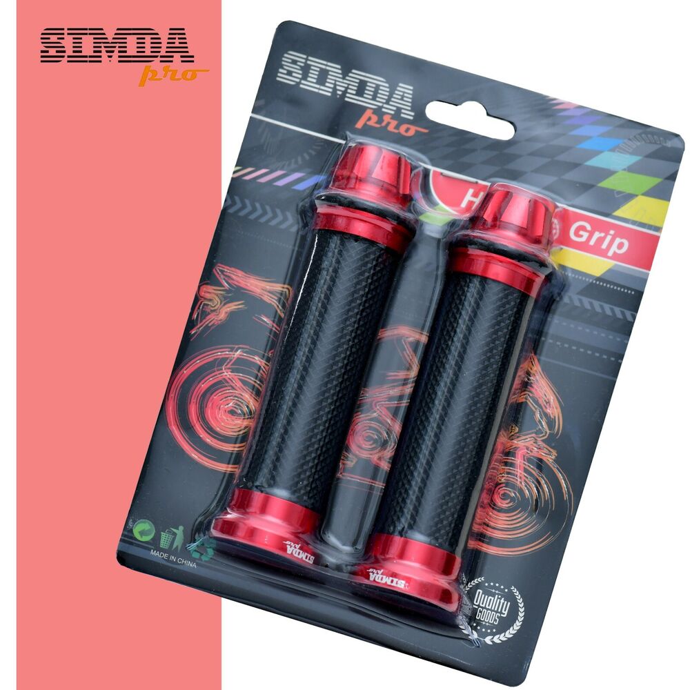 Motorrad Roller Lenkergriffe Griff Aluminium Griffgummis 22/24mm Rot EAN 4262397090316