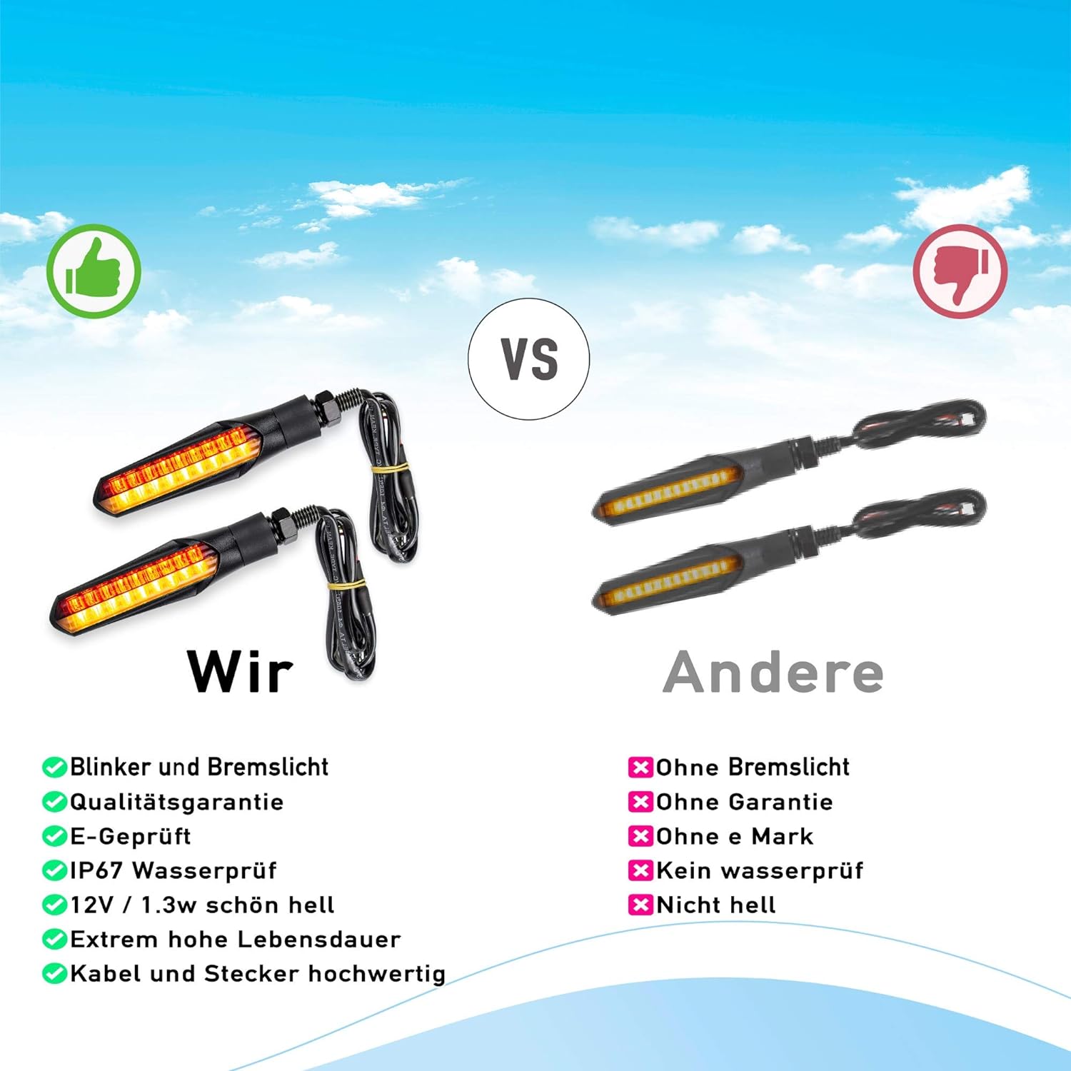 Sequentiële Knipperlichten Simda Pro E Mark LED Knipperlicht Motor - Sequentiëel Looplicht, Waterdicht IP67, E-keurmerk Voor Straat Quad Atv Sequentiële Knipperlichten Simda Pro E Mark LED Knipperlicht Motor - Sequentiëel Looplicht, Waterdicht IP67, E-keurmerk Voor Straat Quad Atv