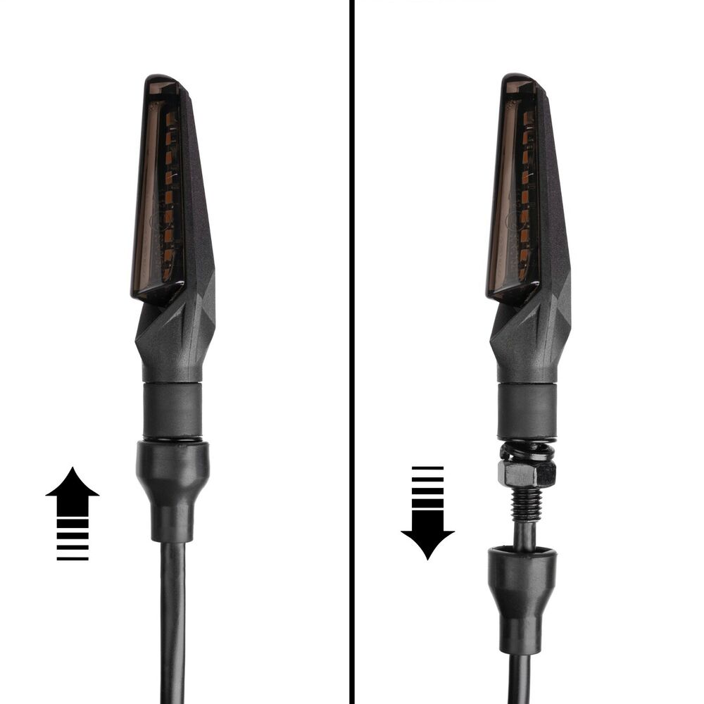 Intermitentes LED para motocicleta con marca E y efecto de luz de marcha, miniintermitentes para quad, ATV y scooter. 